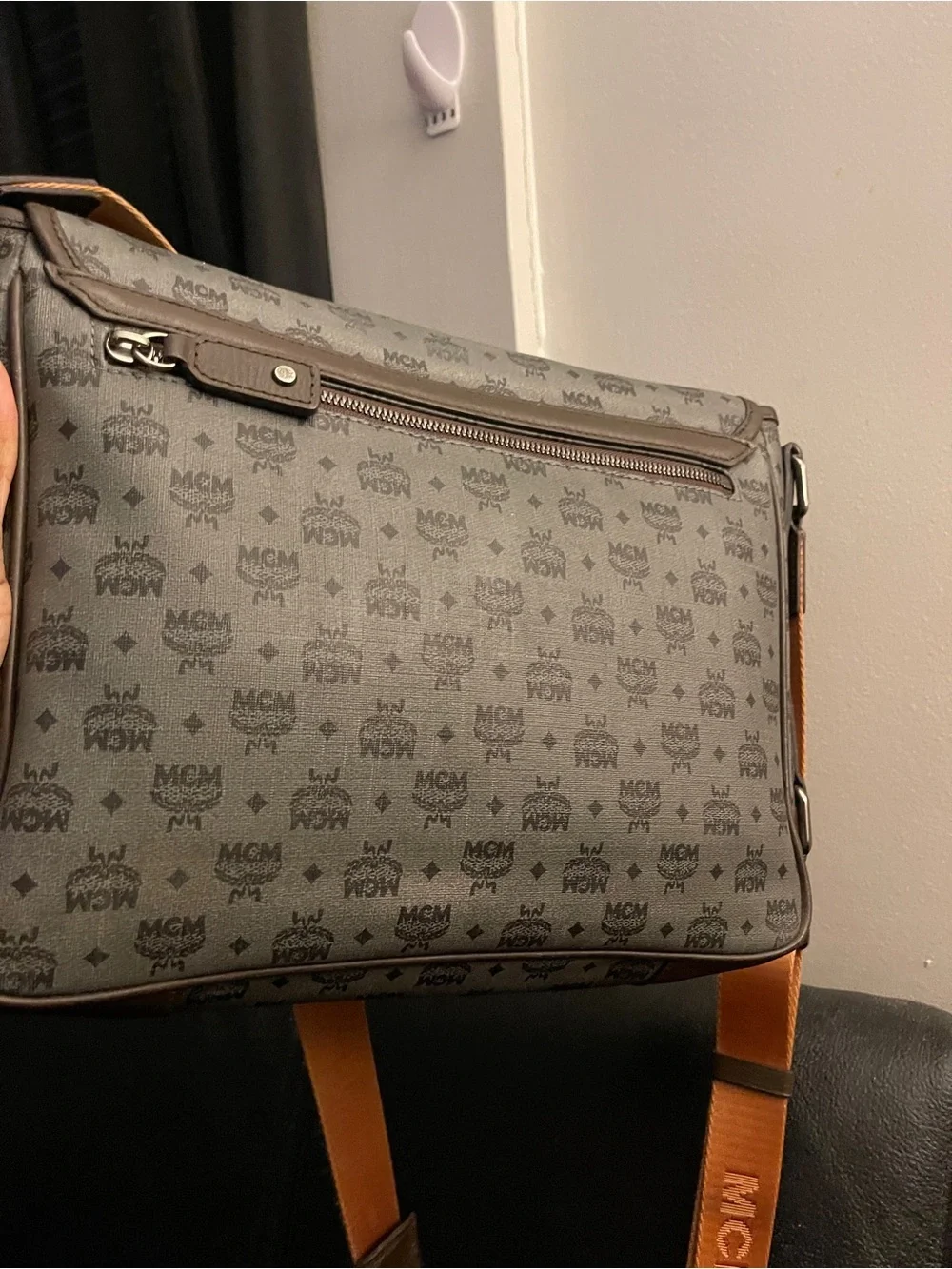 Authentic MCM Visetos Medium Messenger Bag laptop carrier